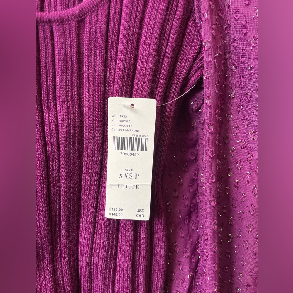 NWT Anthropologie Plum/Purple Long sleeve  Sweater - Picture 8 of 14